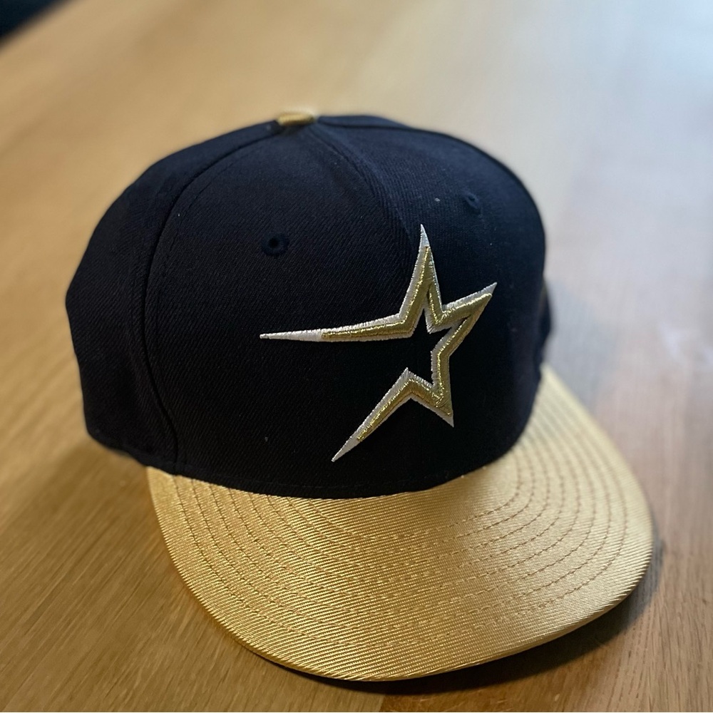 New Era Houston Astros 90’s Navy Blue and Gold Star Fitted Hat